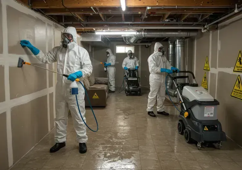 Basement Moisture Removal and Structural Drying process in Woodfin, NC